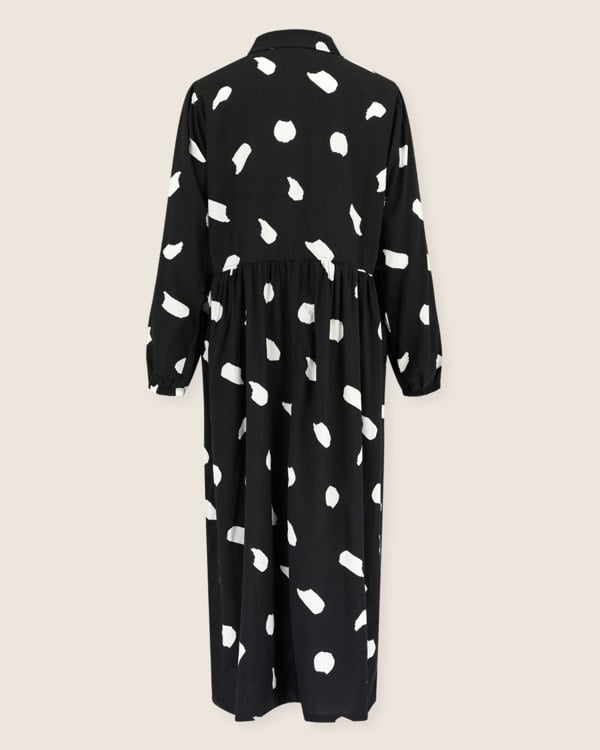 Magda Black Snow Blizzard Print Long Sleeve Midi Dress - image 3