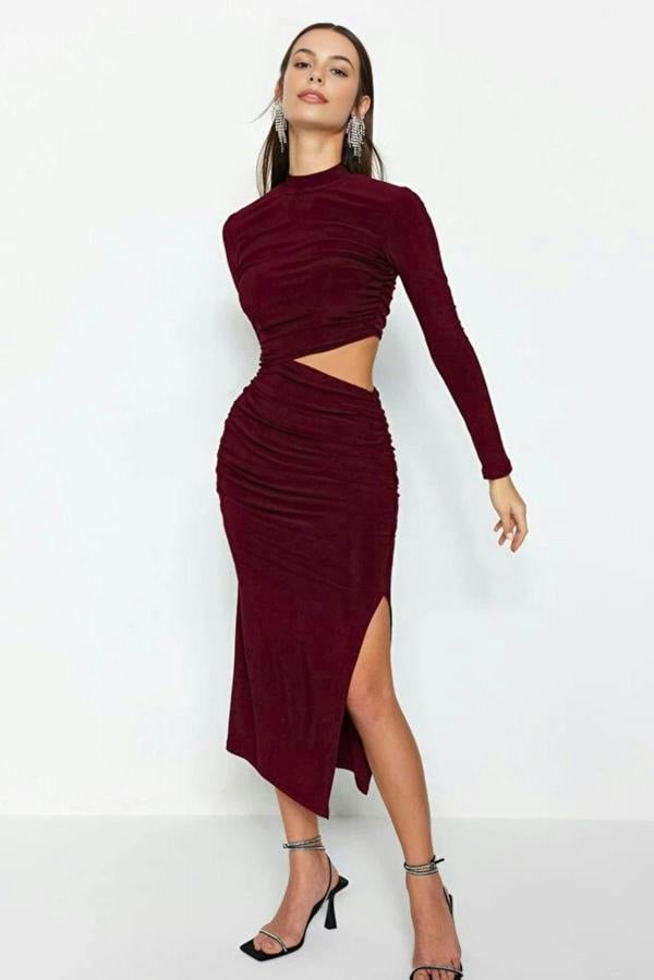 WOVCOR Elegant Evening Dress with Cut Out Details