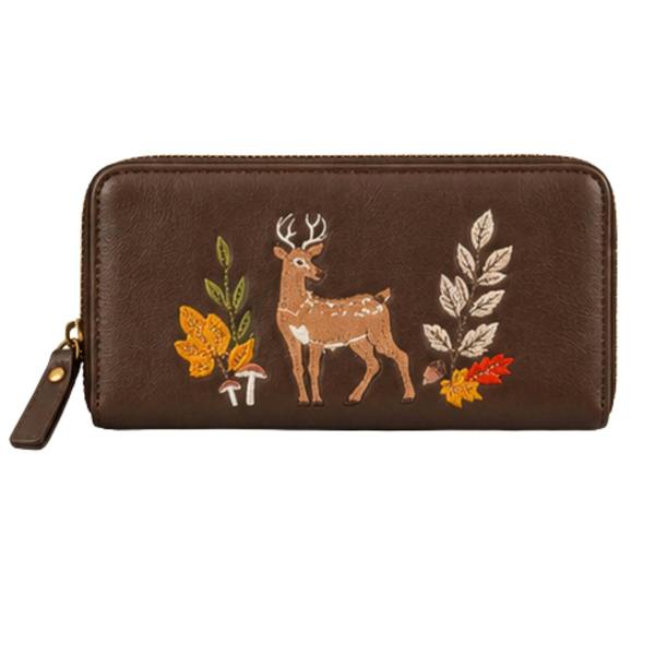 Fores Collection Ladies Embroidered Stag Purse Woodland Zip Around Wallet