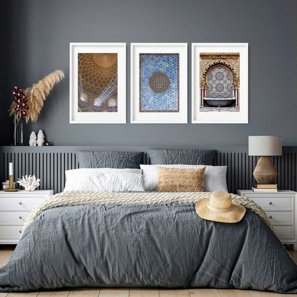 Islamic Art geometry | set of 3 Bedroom wall art