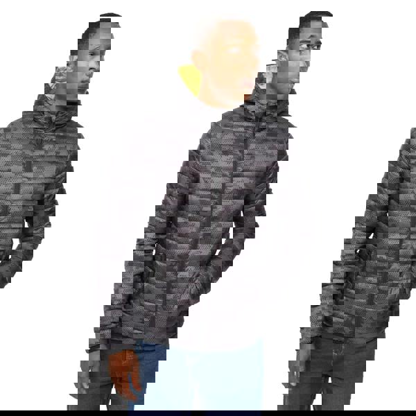 Crosshatch Mens Gattering Camo Jacket - Charcoal Camo - 