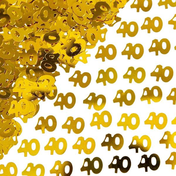 40th Birthday Gold Metallic Foil Confetti Pack for Party Tables and Milestone Celebrations image 8