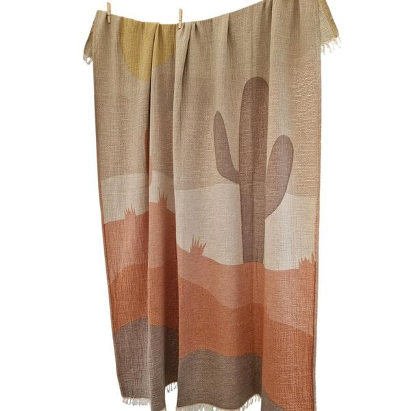 Cotton and Olive Sahara Muslin Cotton Jacquard Throw| SECONDS