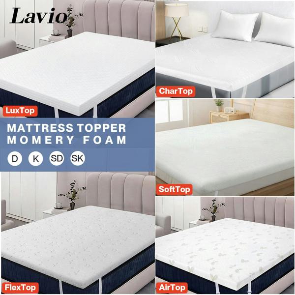 Lavio Mattress Topper Memory Foam Cooling Gel Bamboo Charcoal 5cm 7cm 8cm 10cm