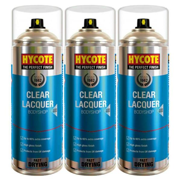 Hycote 3X Hycote Bodyshop Clear Lacquer Spray Paint 400ml