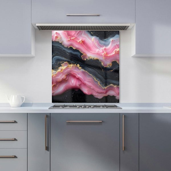 Warren Reed - Designer Pink And Black Marble Effect Kitchen Splashback