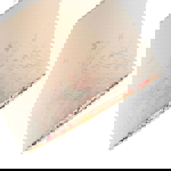 Cream Linen Fabric Lamp Shade with Inner Cotton Colourful Floral Print Image 3