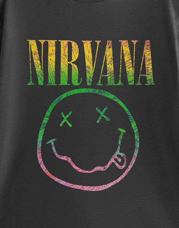 Nirvana Unisex Grey Rainbow Short Sleeved T-Shirt