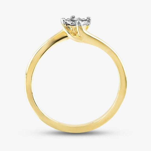 T. H. Baker 9ct Yellow Gold 0.10ct Diamond Solitaire Twist Ring TH010144R
