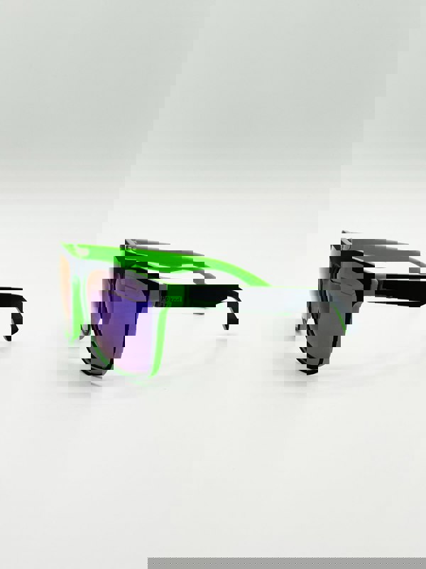 SVNX Matte Wayfarer Sunglasses with Case - Polarised With Blue Mirrored Lens