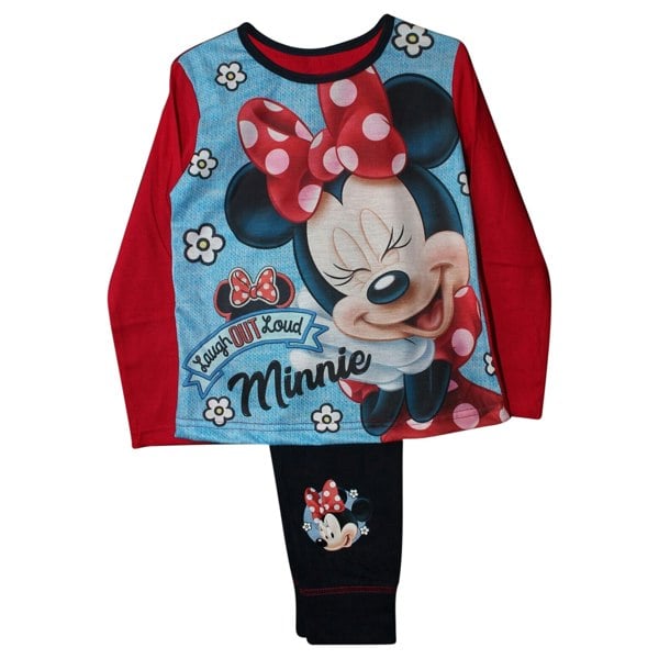 Disney Mickey & Friends Girls Minnie Mouse Top And Bottoms Pyjama Set - Navy/Red