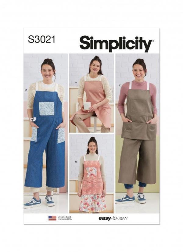 Simplicity Sewing Pattern 3021, Aprons for Women, A (XS-S-M-L-XL) - Easy