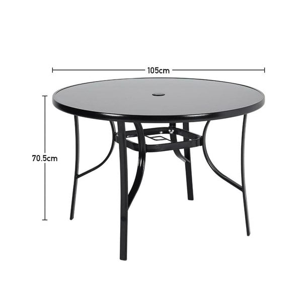 Patio Table Garden Coffee Table Dining Table with Umbrella Stand Hole Garden Dining Table Living and Home