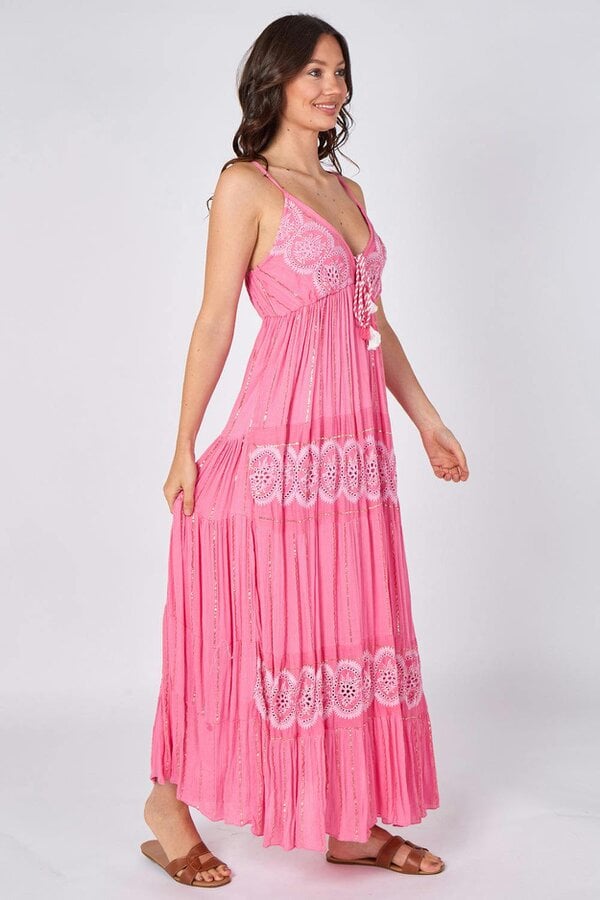 Lace Detail Boho Maxi Dress