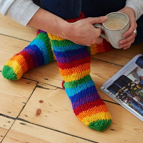 Paper High Woollen Rainbow Handwarmer Gloves & Socks Set