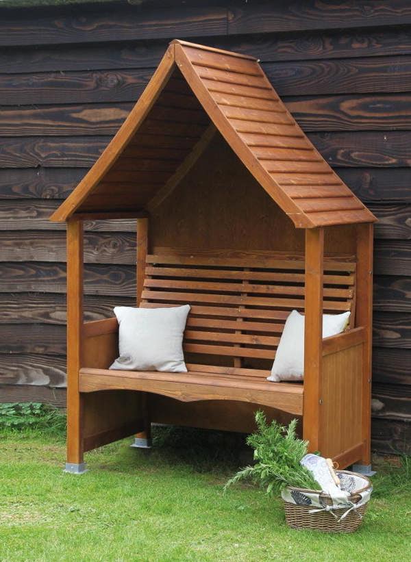 AFK Wooden Garden Arbour 'Goodwood' In Beech Stain