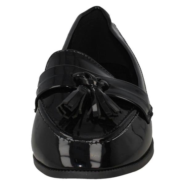 Spot On Ladies Spot On Tassel Trim Wide Fit Slip On Shoes F80560