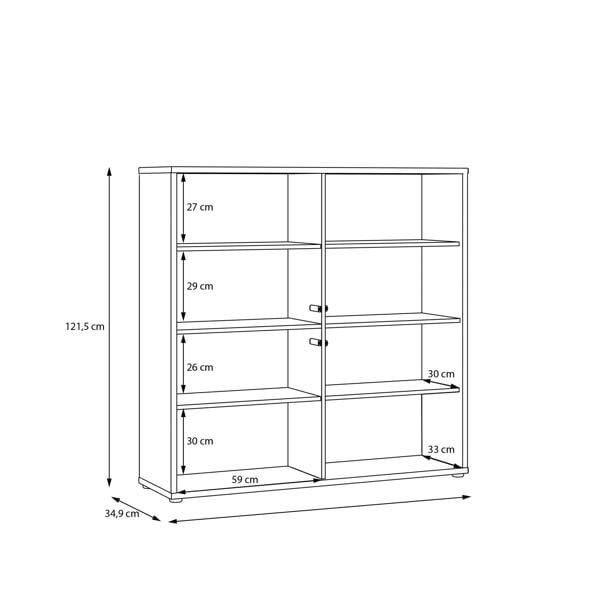 Furniture To Go Alice Springs 4 Door Large Storage Cabinet with Push-to-Open Doors in Light Grey