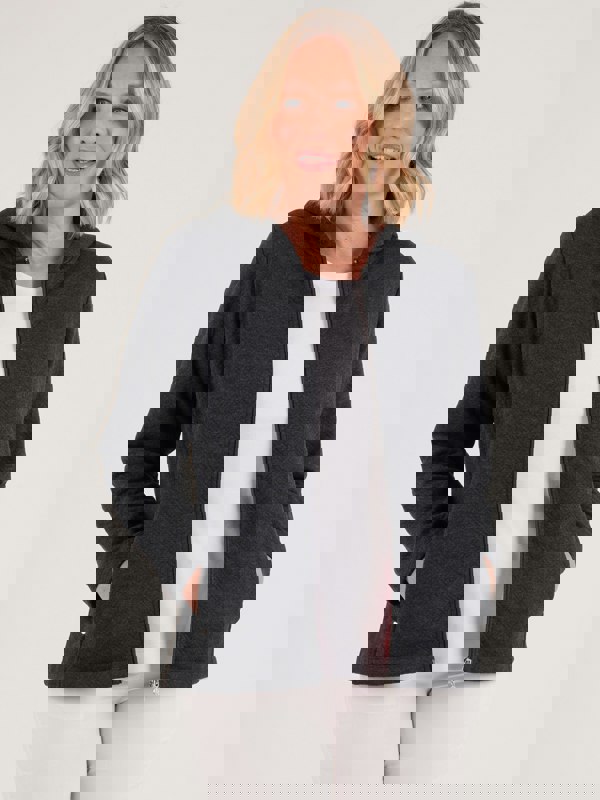 PennyPlain Quilt Hooded Zip Up - Charcoal