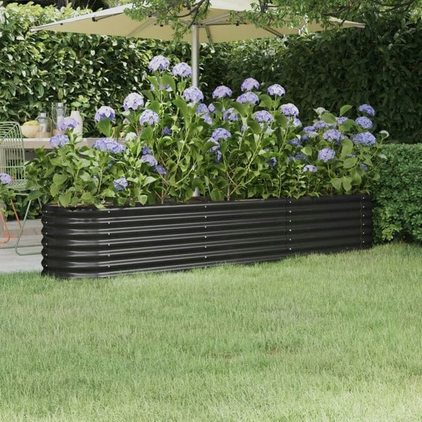 Berkfield Garden Raised Bed Powder-coated Steel 224x40x36 cm Anthracite