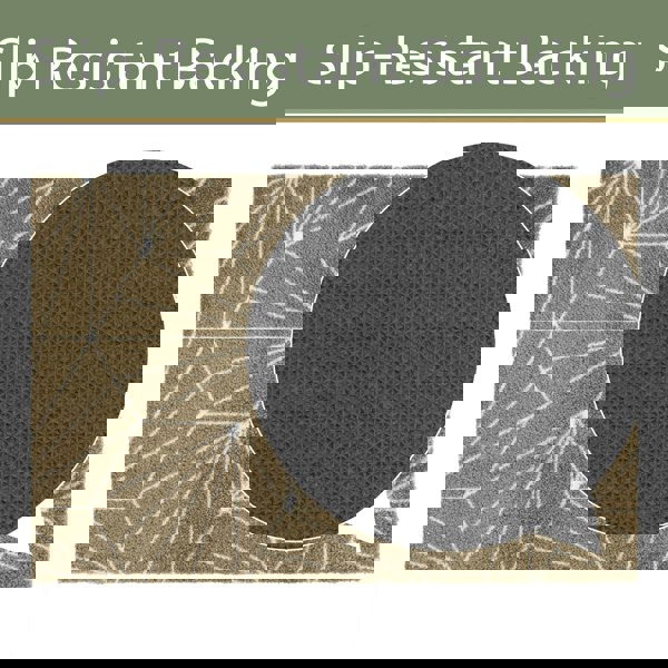 JVL Mega Mat Machine Washable Entrance Runner and Doormat Set, Brown Geo