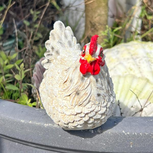 Farmwood Pair of Pot Topping Chicken Garden Ornaments