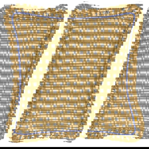 Furn Maude Reversible Gingham Cushion Cover - Gold