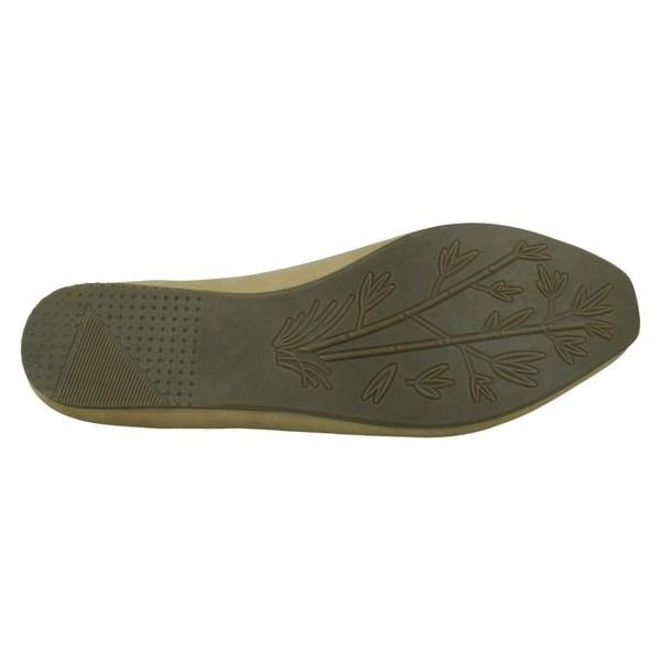 Spot On Ladies Spot On Chain Trim Flat Ballerina Shoes F80015