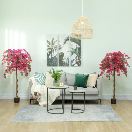 Wyld Haus Lecole Pair Of Artificial Murraya Blossom Trees In Pots 120cm Red