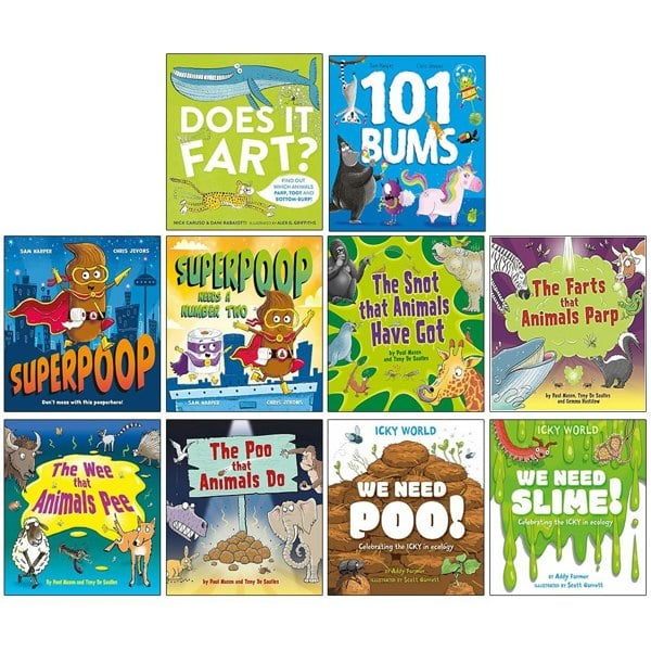 Superpoop 10 Book Set Superpoop, 101 Bums, Superpoop Needs a Number Two, Does it Fart? & More