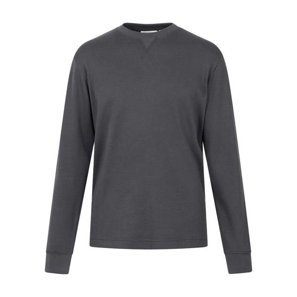 Mountain Warehouse Mens Tillsbury Textured Waffle Crew Neck Long-Sleeved Sweatshirt - Charcoal