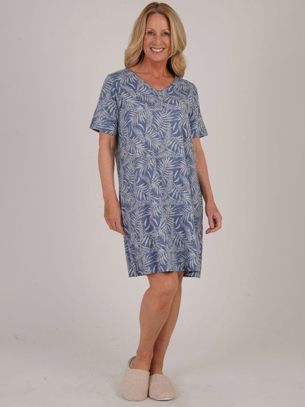 TIGI-Wear Chambray Ivory Fern Print Night Dress