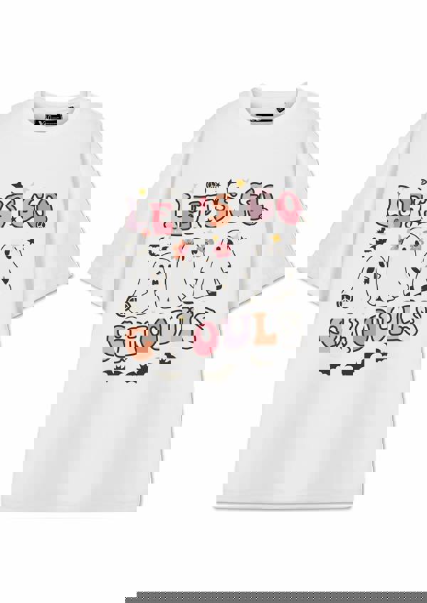 Show Me The Merch Womens White Let's Go Ghouls Short Sleeved T-Shirt