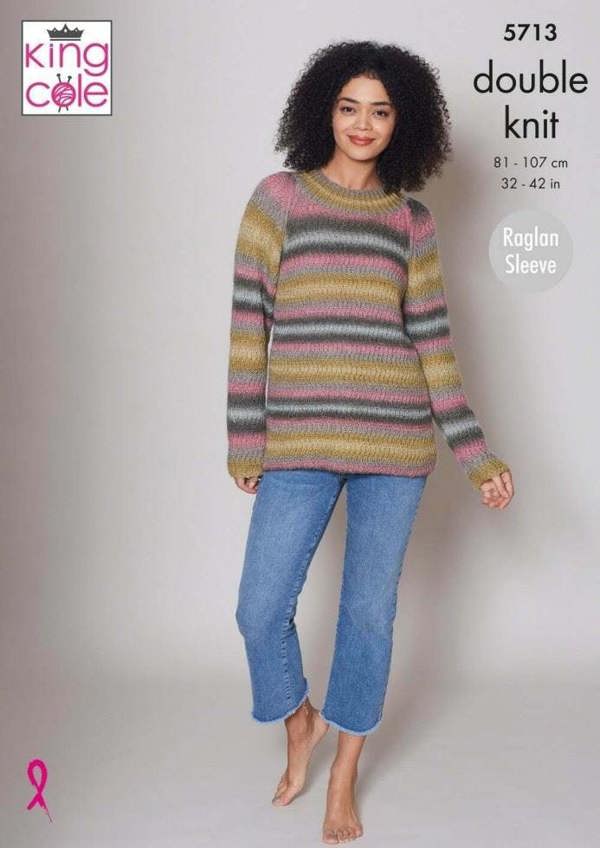 King Cole Riot DK Knitting Pattern 5713, Cardigans, Sweaters for Women, 32 - 42 Inches