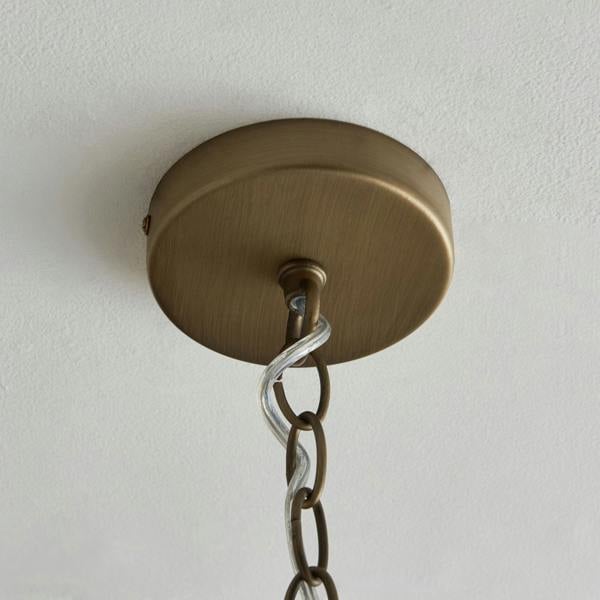 Pagazzi Lighting Resto Crystal & Antique Brass Pendant Ceiling Light