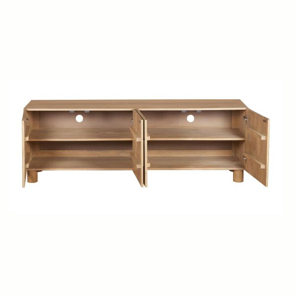 Wyld Haus Buffalo Natural Mango Wood Bookcase with Two Door Cabinet