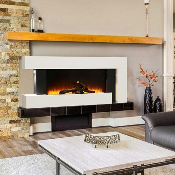 50 Inch LED Electric Fireplace L Shaped Wall Mounted Electric Fire Fireplaces Living and Home