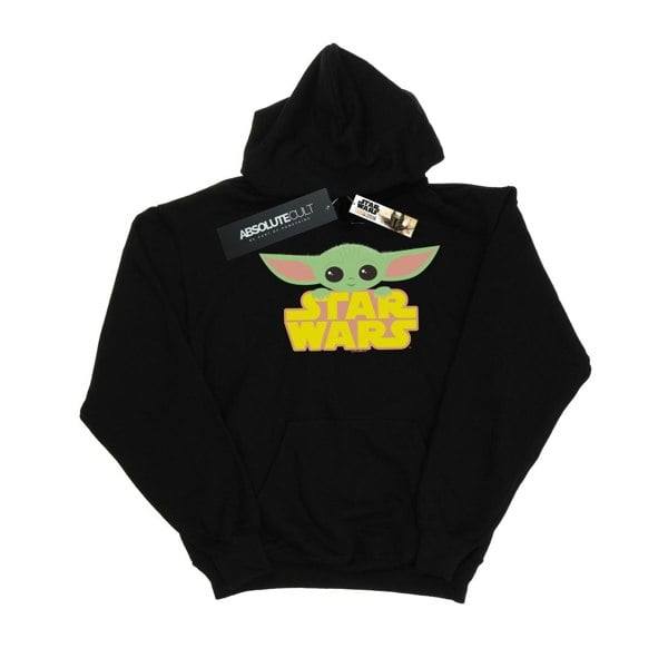 Star Wars Boys The Mandalorian The Child And Logo Hoodie - Black