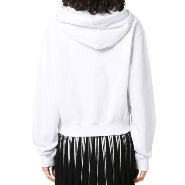 Off-White Geometric Logo Cropped White Hoodie XS