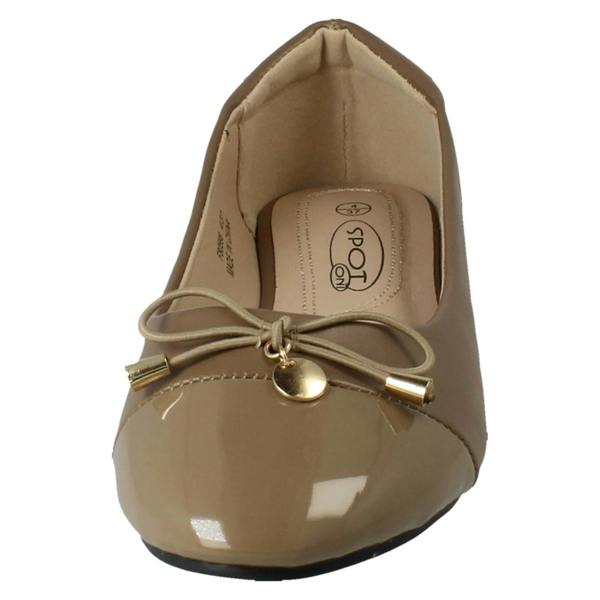 Spot On Ladies Spot On Bow Detailed Flat Ballerina Casual Shoes F80598