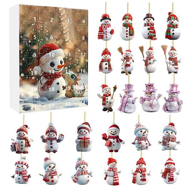 Leaper Cute Snowman Acrylic Ornament Christmas Countdown Advent Calendar