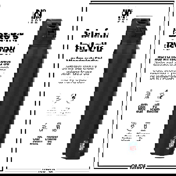 ION8 NFL x ION8 Insulated Steel Water Bottle, NFL Jaguars, 750ml (24oz)