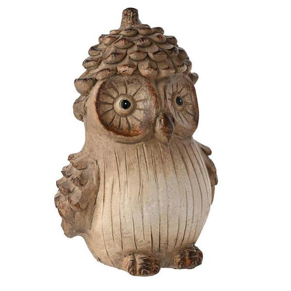 Country Living Wood Effect Resin Owl - Large