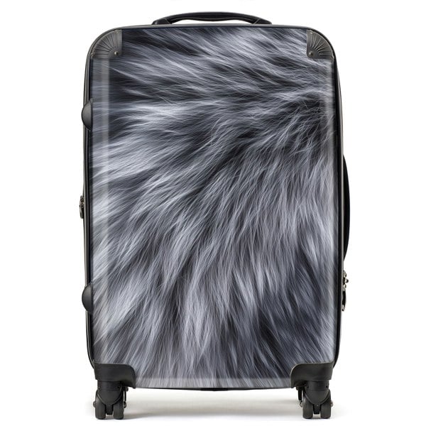 Warren Reed Silver Fox Fur Print Suitcase