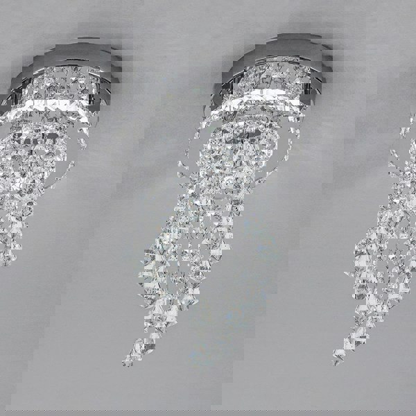 Modern Crystal Ceiling Light with Droplets Cool White Living and Home 
