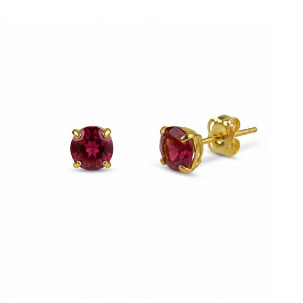 Spero London 9ct Gold Garnet Stud Earrings
