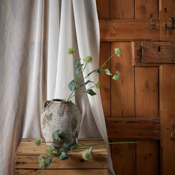 Hill Interiors Globe Thistle Spray Artificial Flower - Green