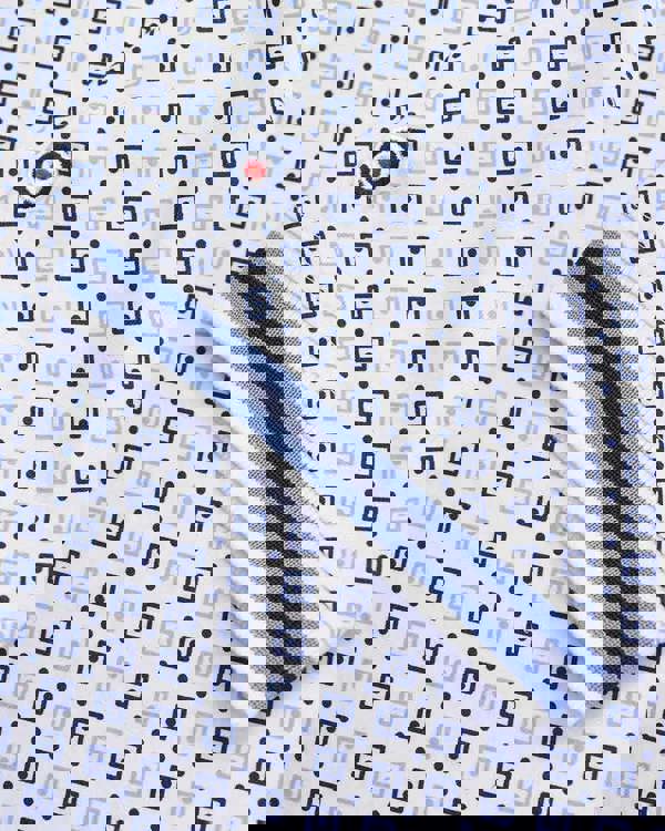 Lambretta All Over Geometric Mens Smart Classic Retro Polo Shirt