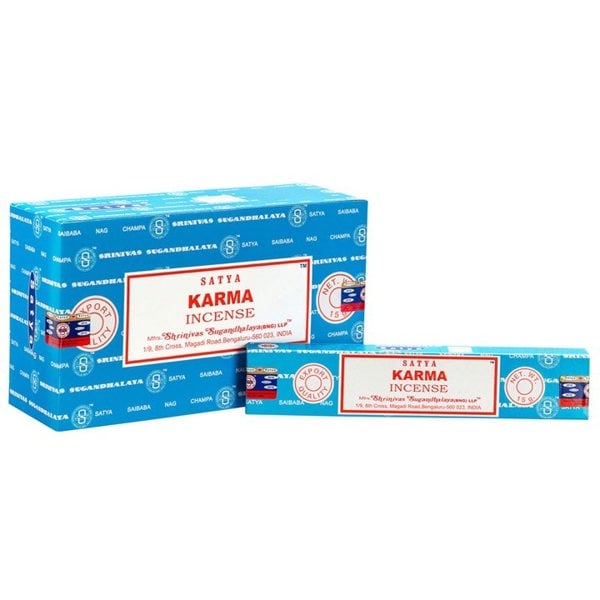 Serano Set of 12 Packets of Karma Incense Sticks by Satya