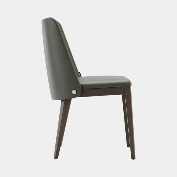 Domkapa Natural Leather Curved Back Luxury Dining Chair